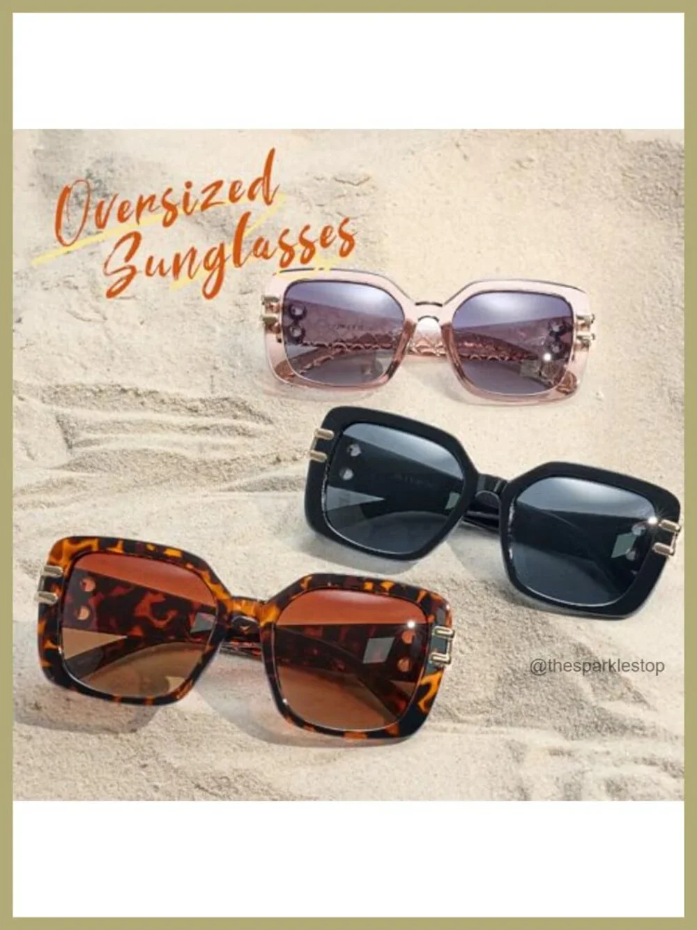 Oversized Square Polarized Sunglasses for Women Retro Luxury Big Large UV400